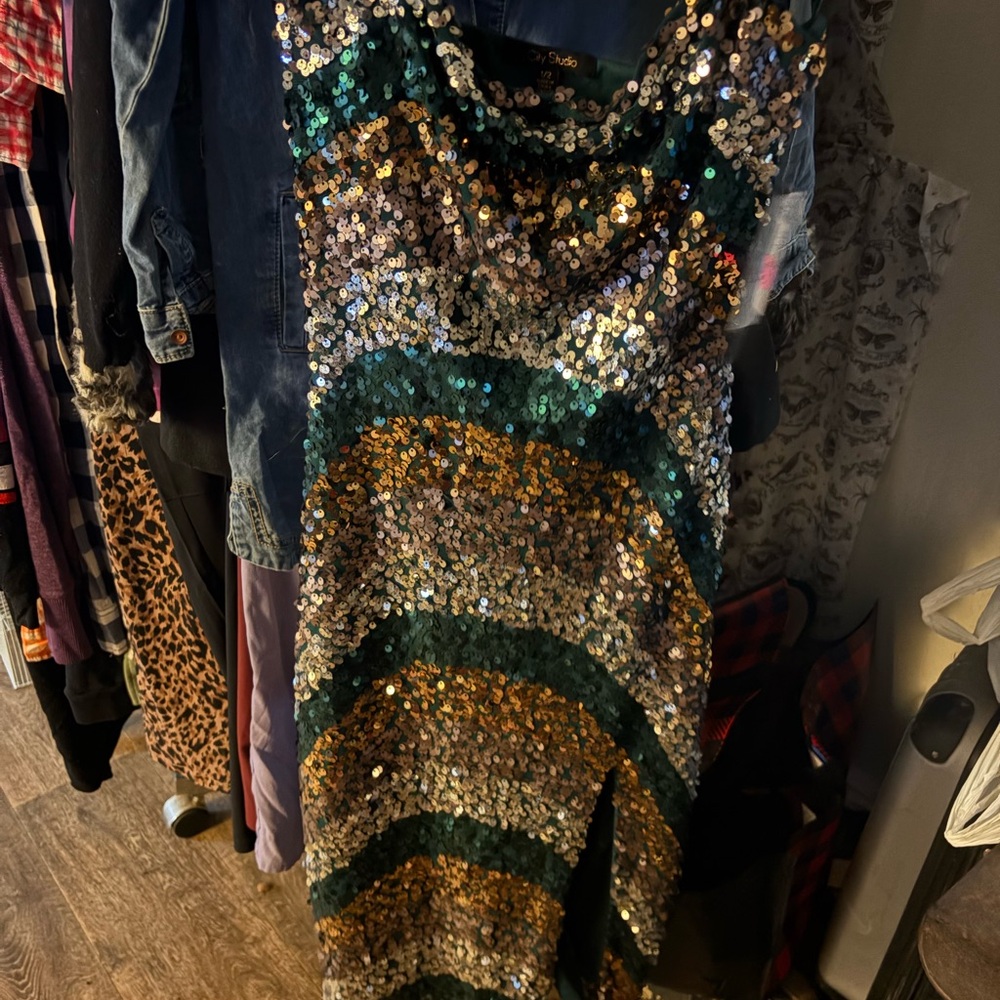 City Studio Multicolor Sequin Backless Dress - image 1